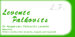levente palkovits business card